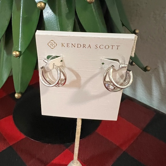 Kendra Scott Silver Double Hoop Earrings - Picture 2 of 7
